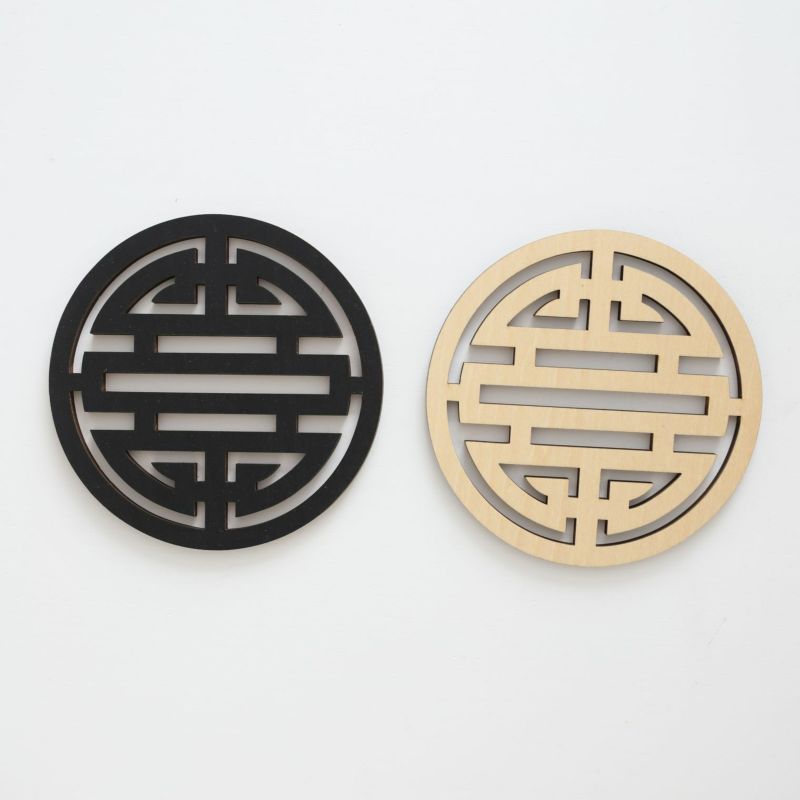 木製シノワズリオリジナルコースター　10cm