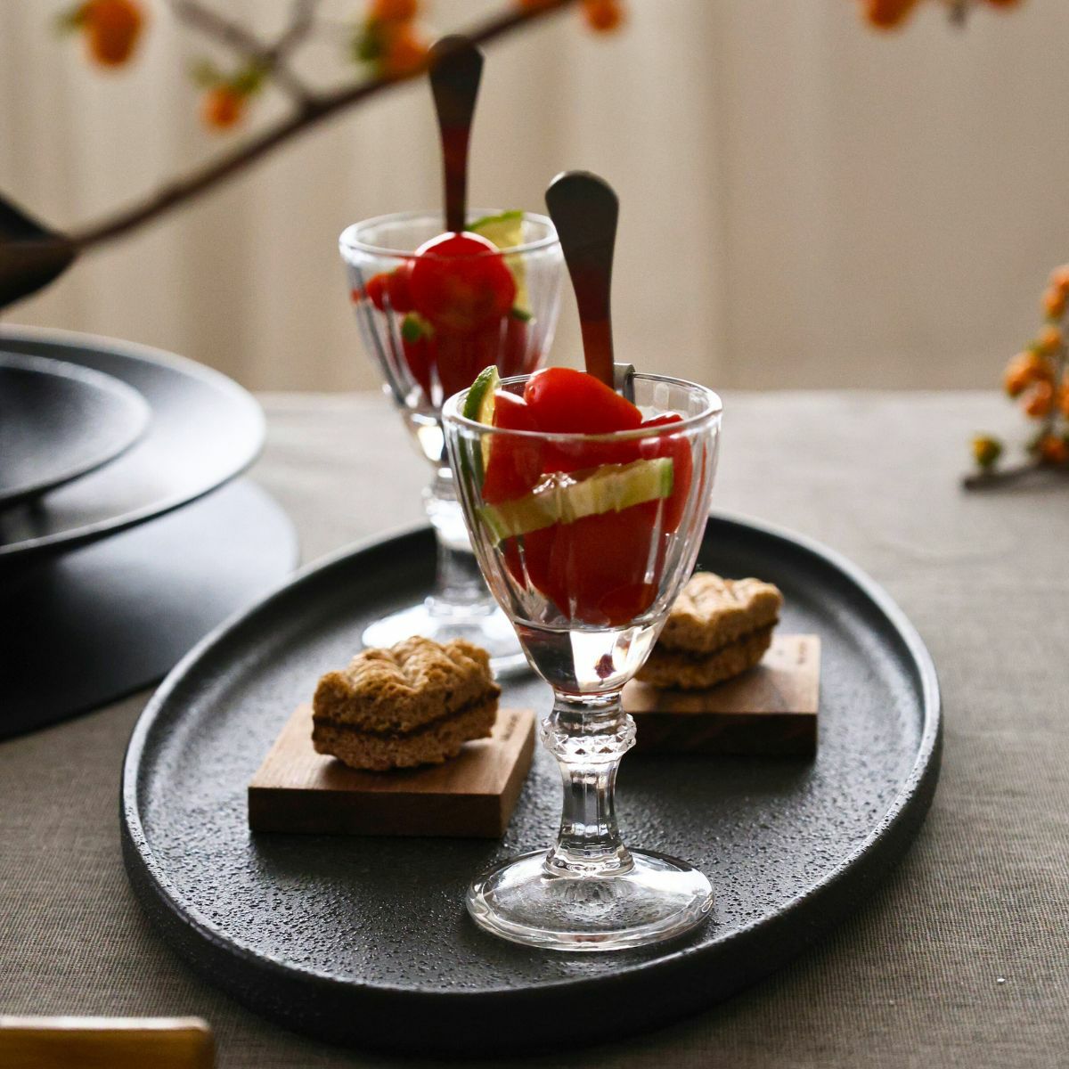 ガラス製　エレガントミニワイングラス　10.5cm　2個セット