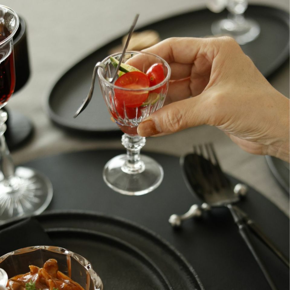 ガラス製　エレガントミニワイングラス　10.5cm　2個セット