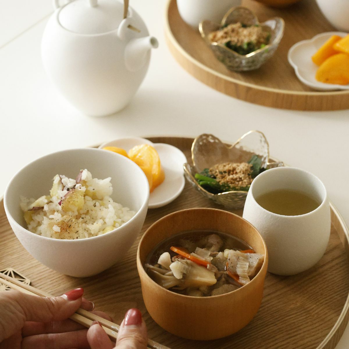 木製　漆器　ひさご味噌汁椀　10cm　ナチュラル