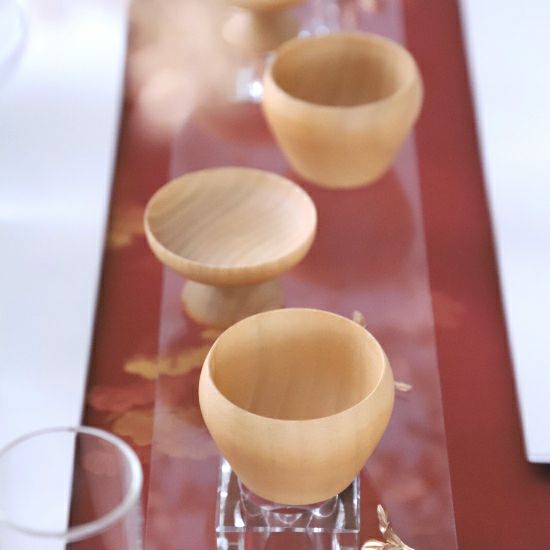 木製　漆器　馬上杯　高台小鉢　7cm　ナチュラル
