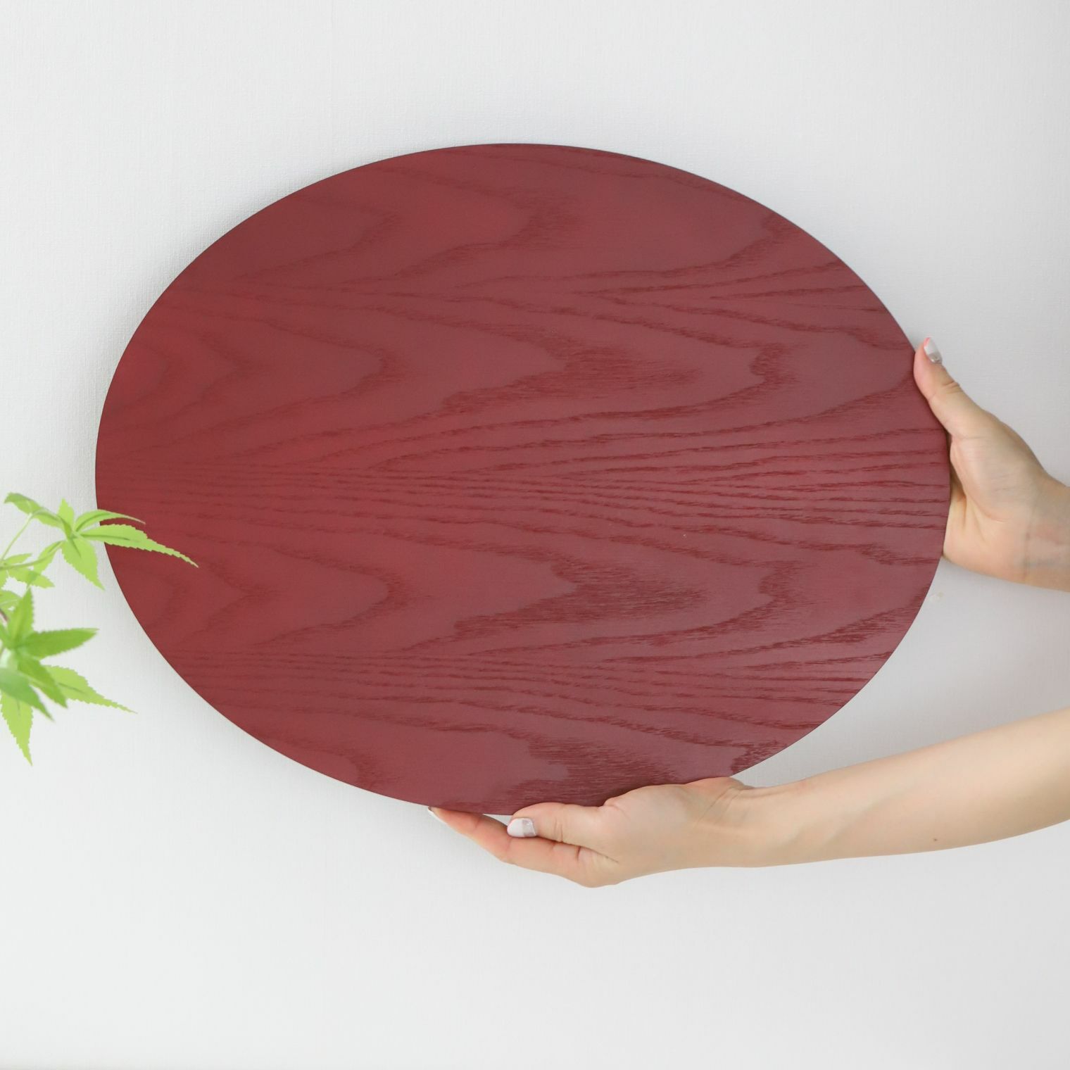 木製 オーバル 赤黒リバーシブル折敷膳42cm｜M苦楽園｜おしゃれな食器