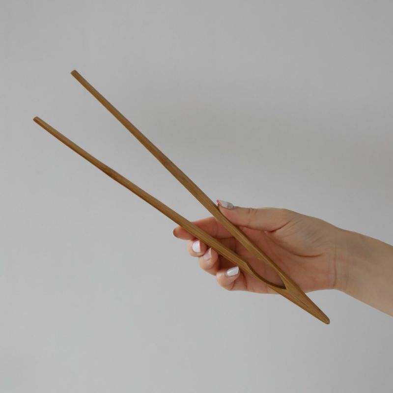 竹製　天然炭化　箸トング　30cm
