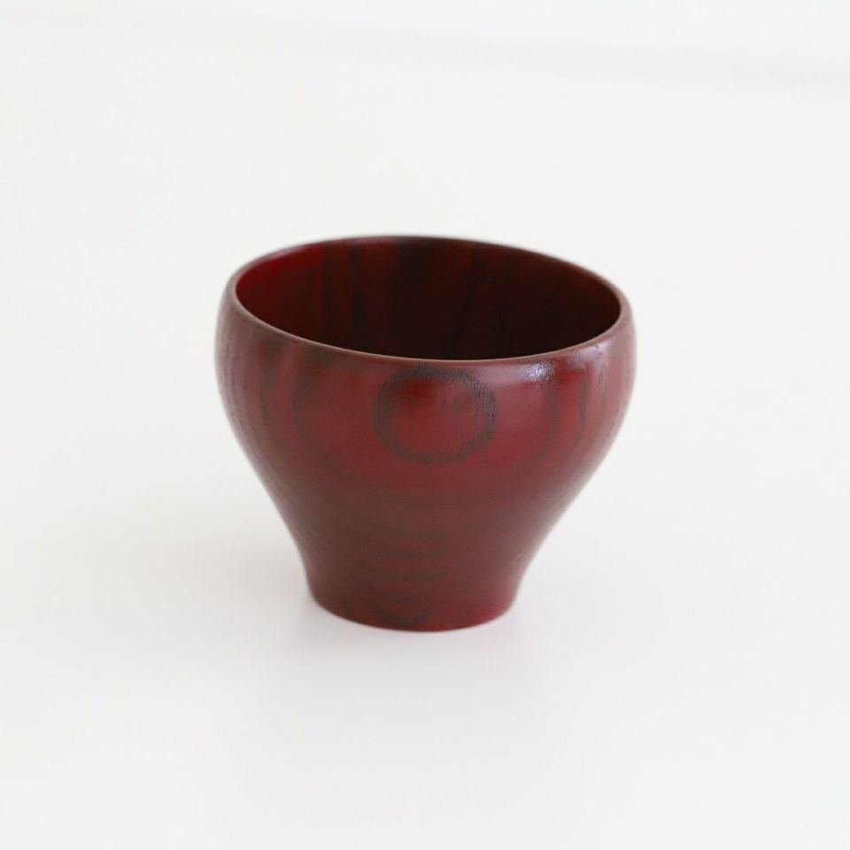 木製　漆器デザートカップ椀　8.5cm　赤