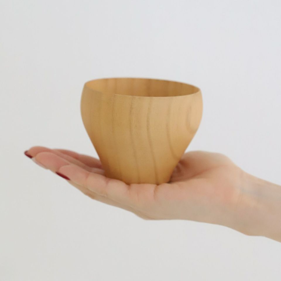 木製　漆器デザートカップ椀　8.5cm　ナチュラル