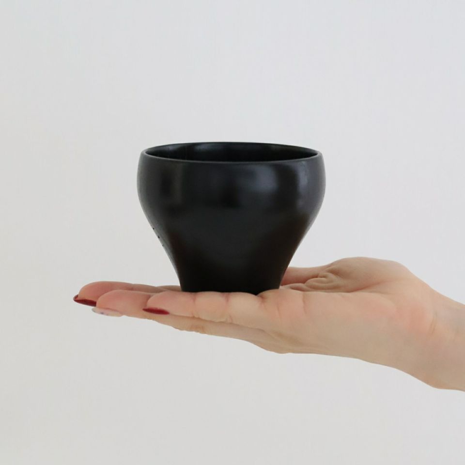 木製　漆器デザートカップ椀　8.5cm　黒