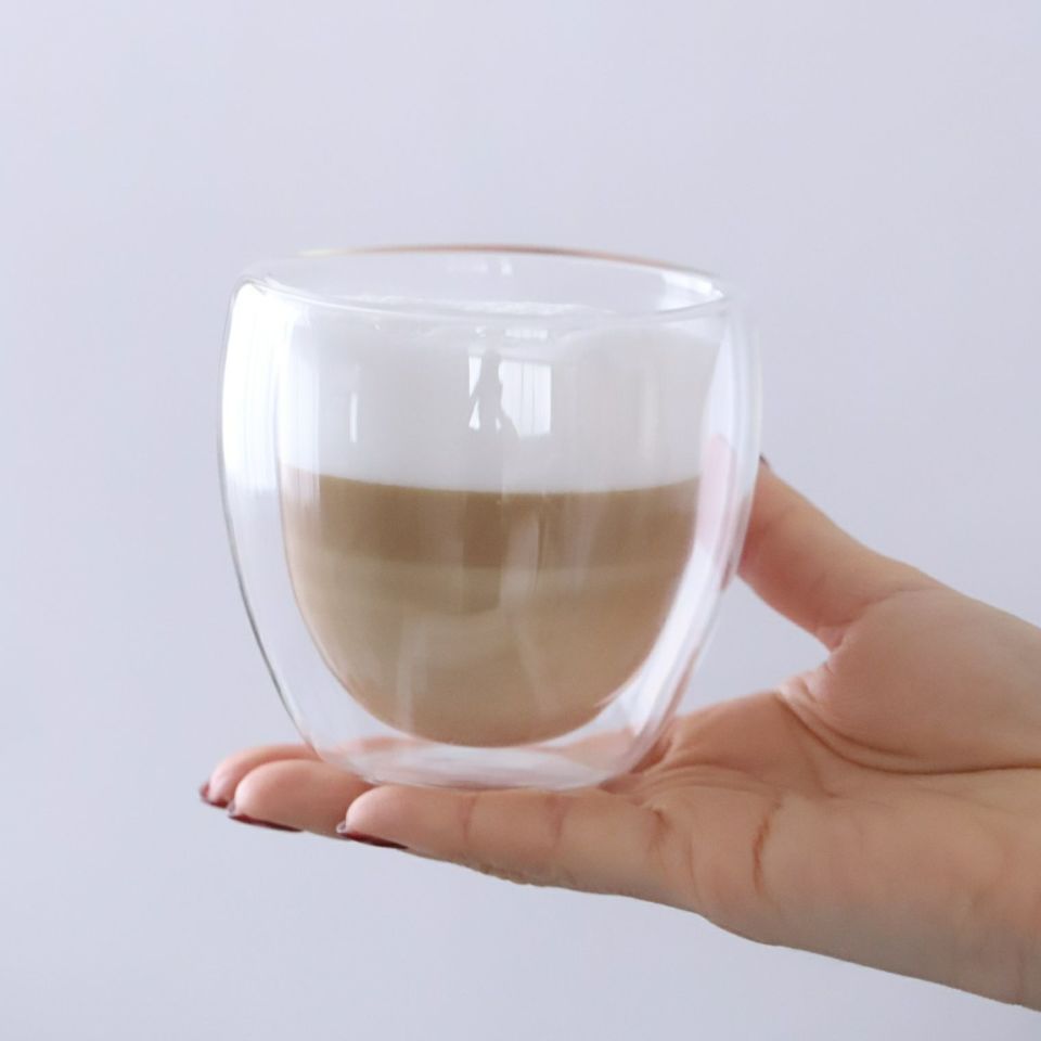 ダブルウォール構造のコーヒーグラス