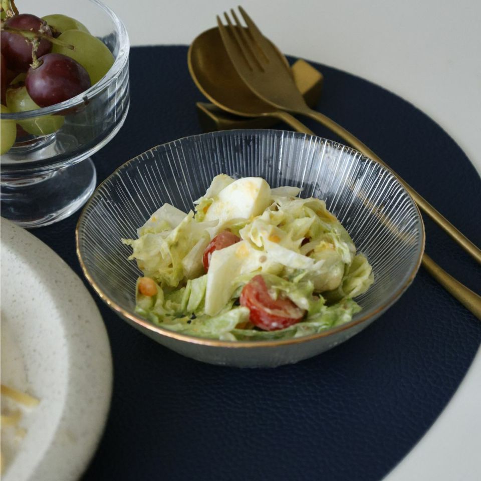 ガラス製　金縁硝子ボウル　スプラッシュ　クリア