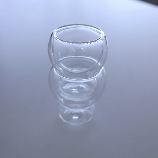 ガラス製　２層硝子　高台アミューズグラス小鉢　8cm