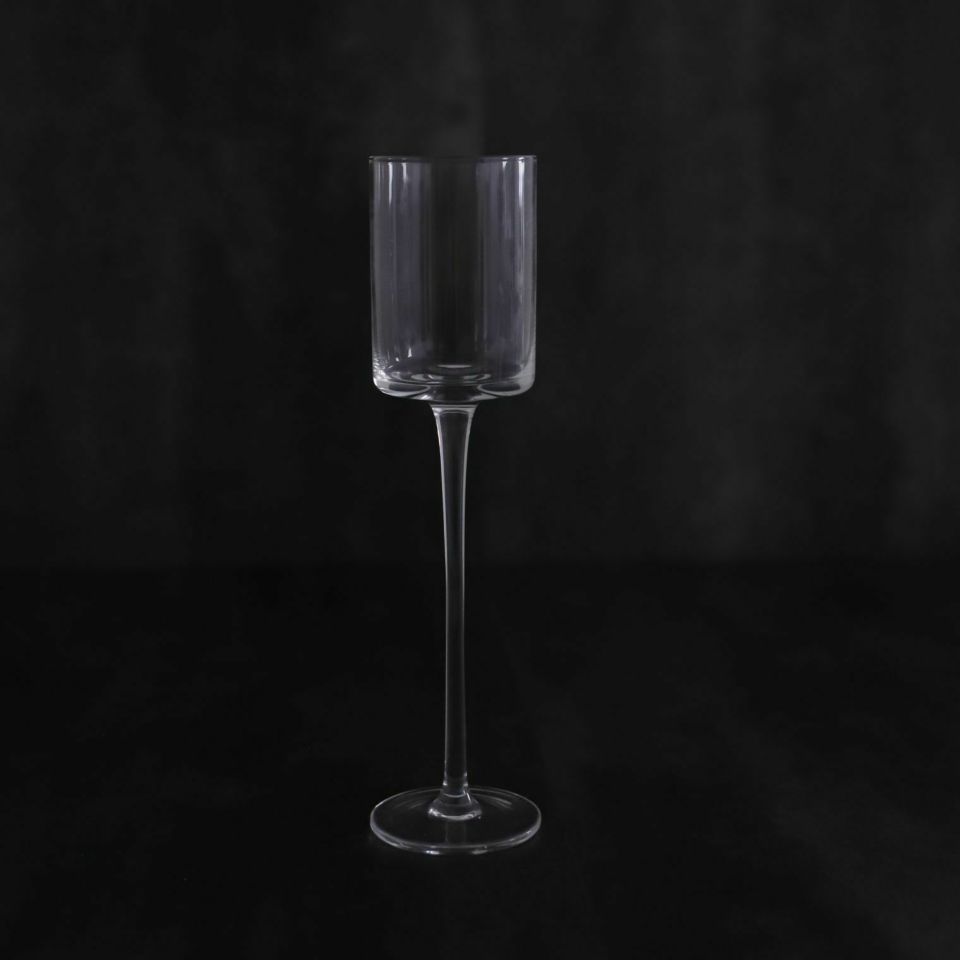 ガラス製　レクタンブルハイ　ワイングラス　21.6cm