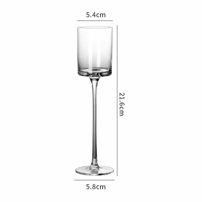 ガラス製　レクタンブルハイ　ワイングラス　21.6cm