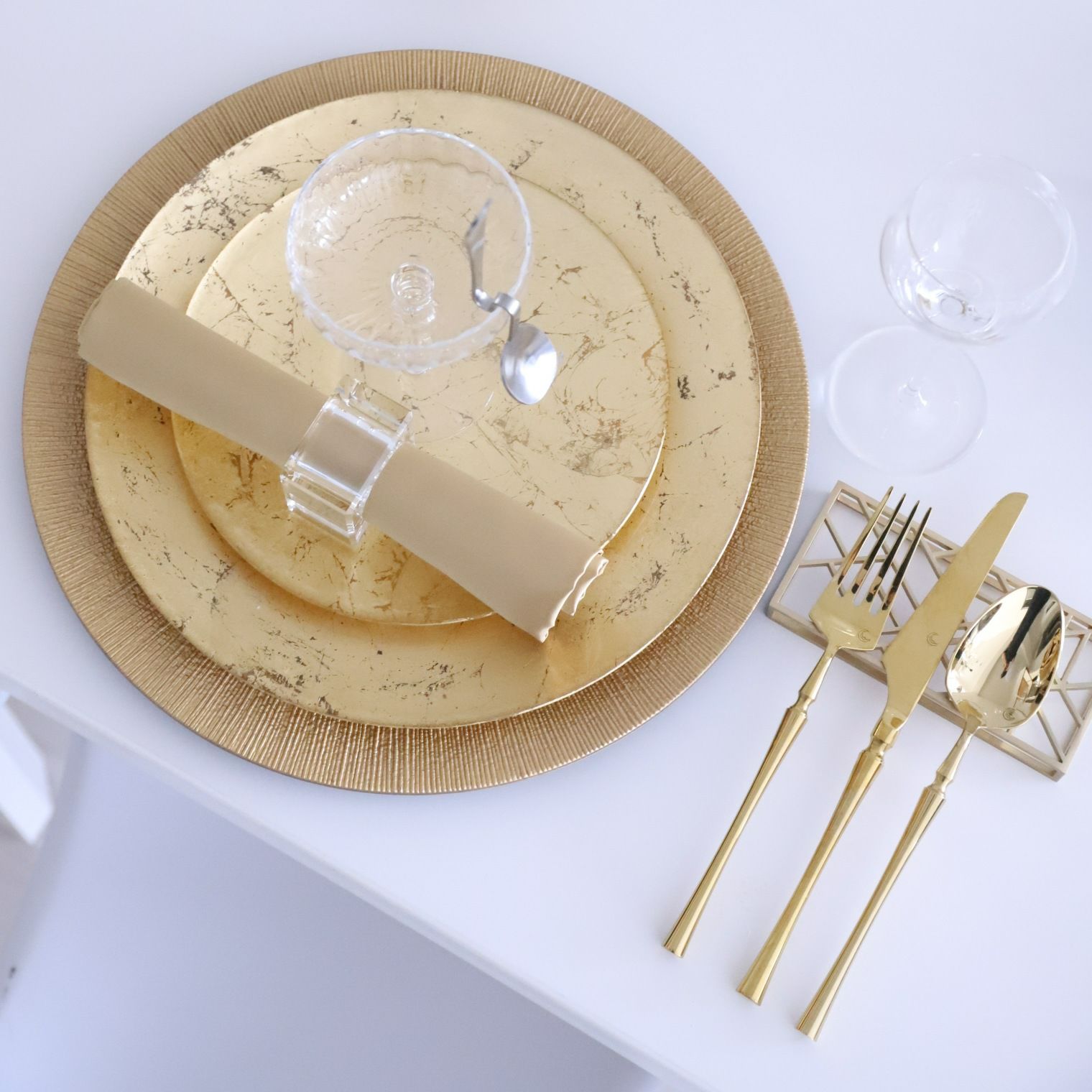 ガラス製金箔プレート皿オーブ｜大人おしゃれな食器やお皿の通販専門店
