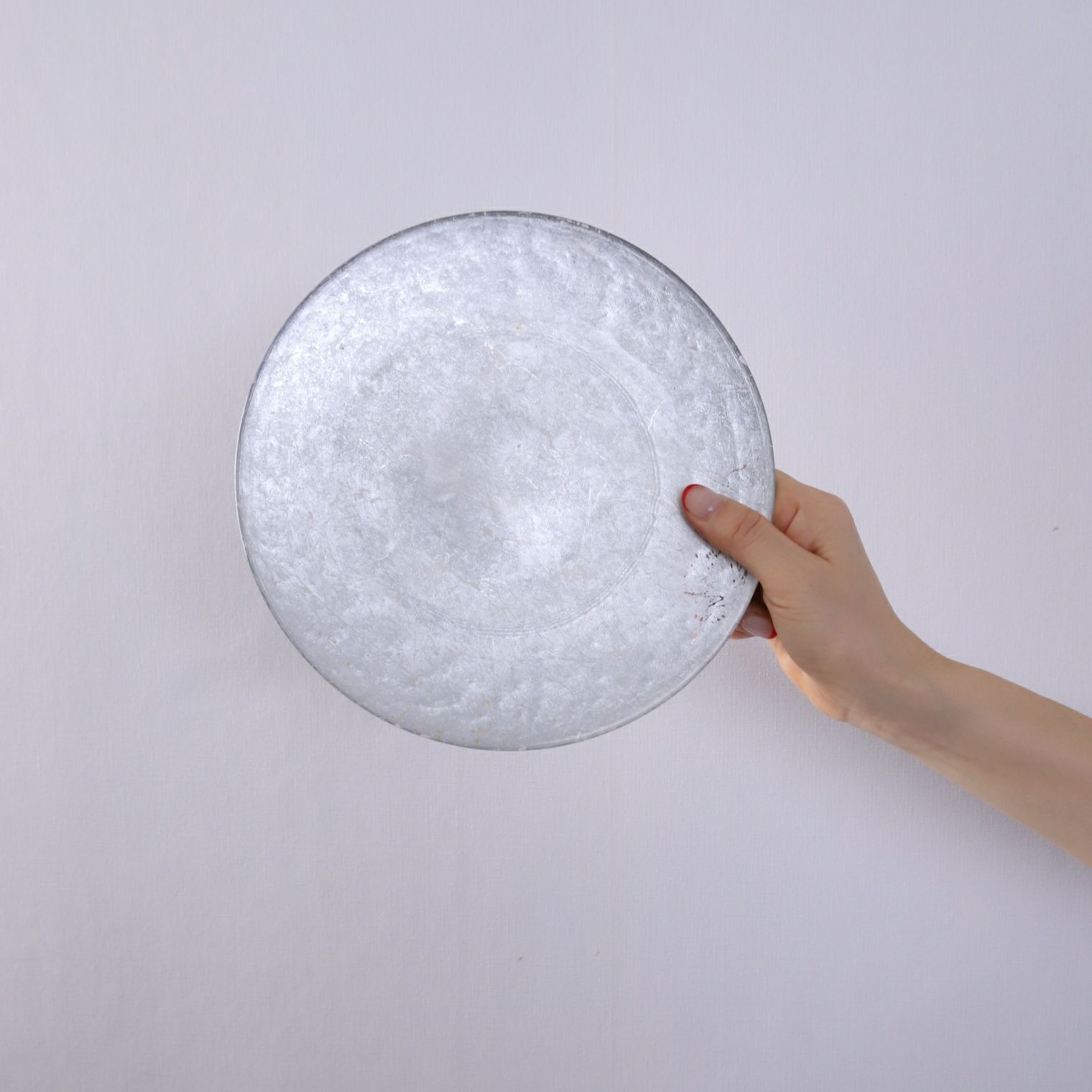 ガラス製　銀箔プレート皿　オーブ