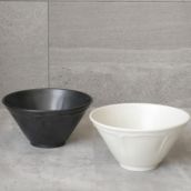 美濃焼　黒いスマート丼　磁器　18.5cm　RINKA　