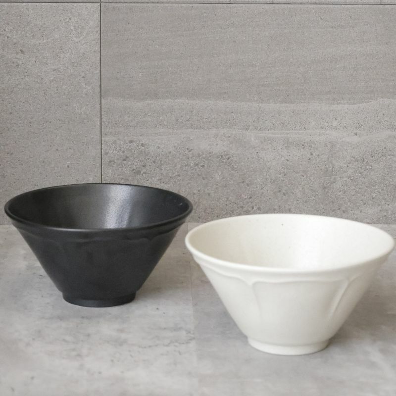 美濃焼　黒いスマート丼　磁器　18.5cm　RINKA　