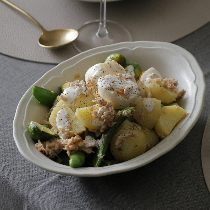 美濃焼　カレー・パスタオーバル皿　磁器　RINKA　23.6cm