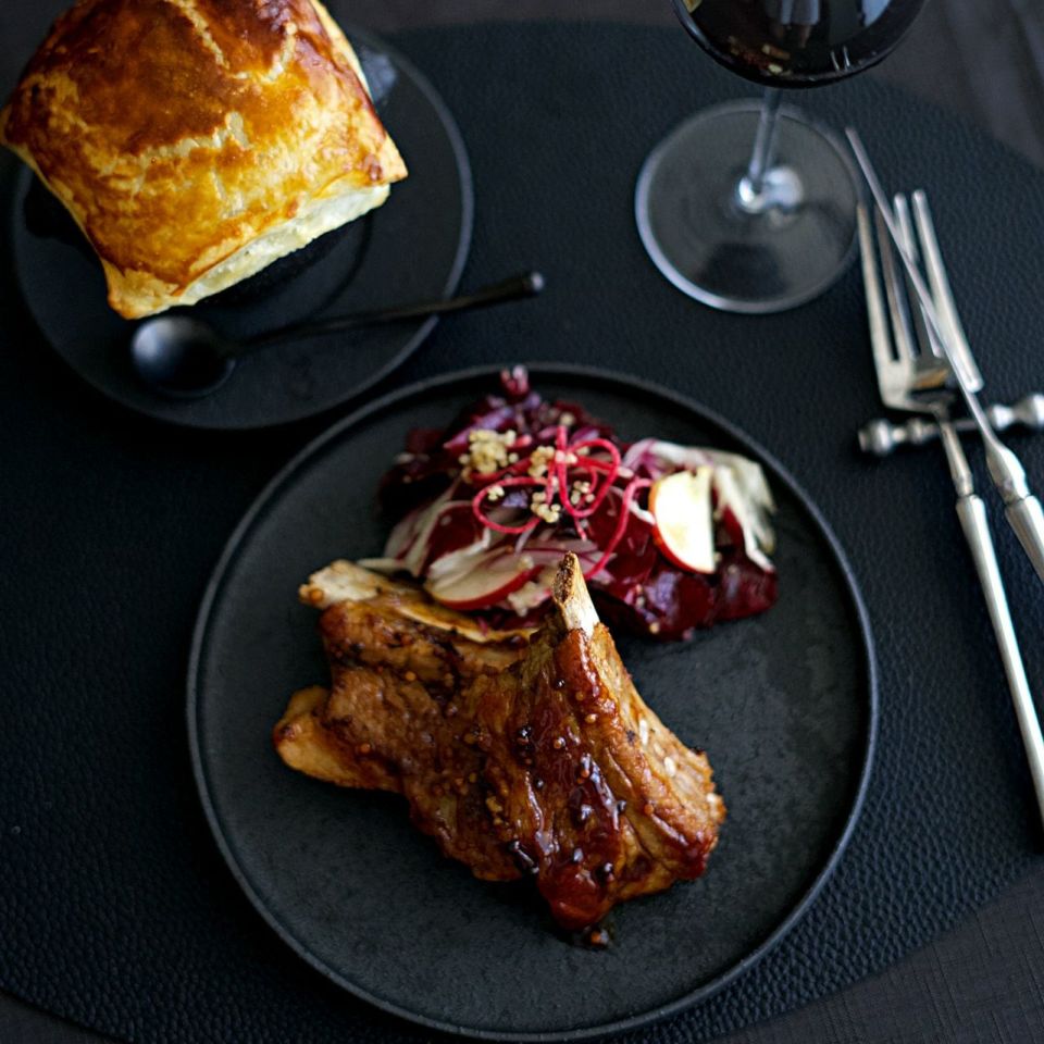 美濃焼　黒い切立丸型プレートYOZORA｜M苦楽園オリジナル｜