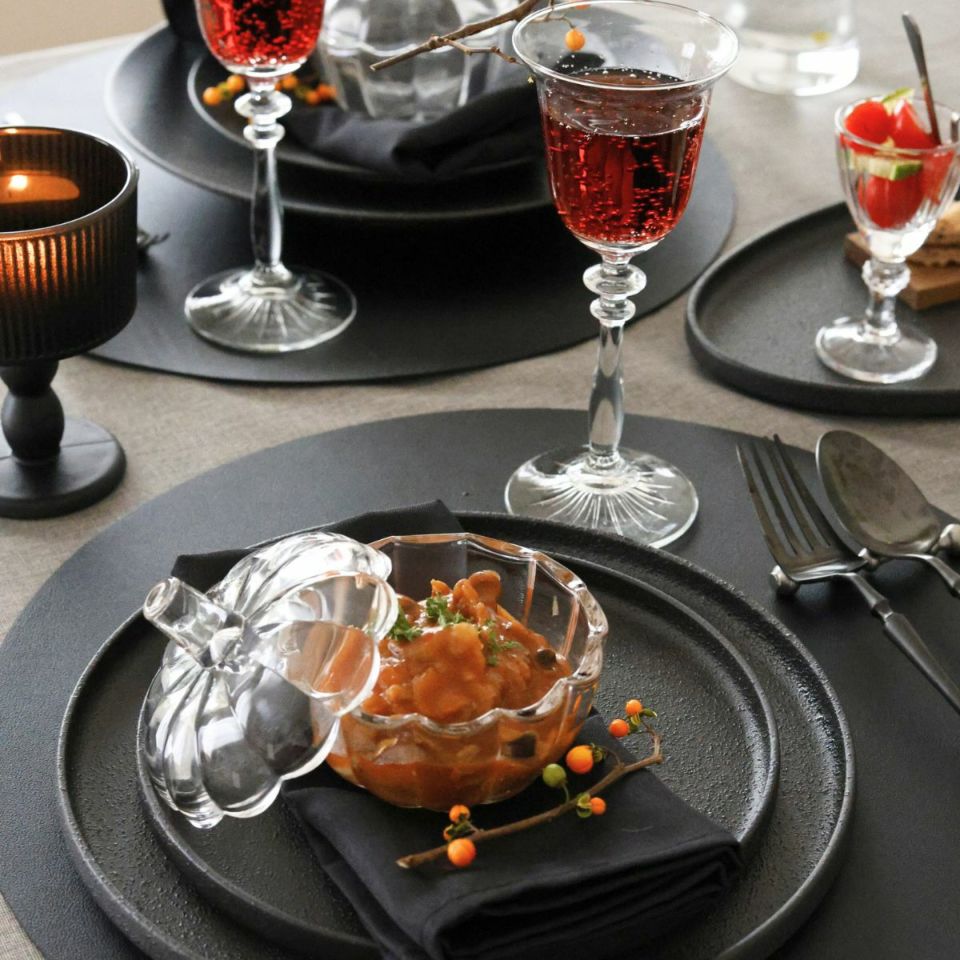 美濃焼　黒い切立丸型プレートYOZORA｜M苦楽園オリジナル｜