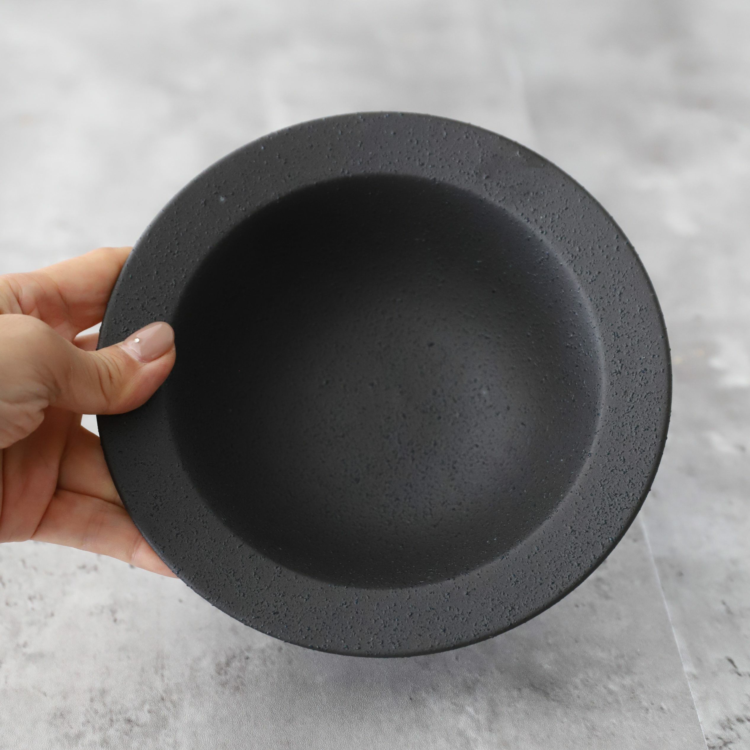 308 黒壺 スープボウル 4p　フロレンティーン　 美濃焼 黒いリムスープパスタボウル17cm 黒曜｜大人おしゃれな食器やお