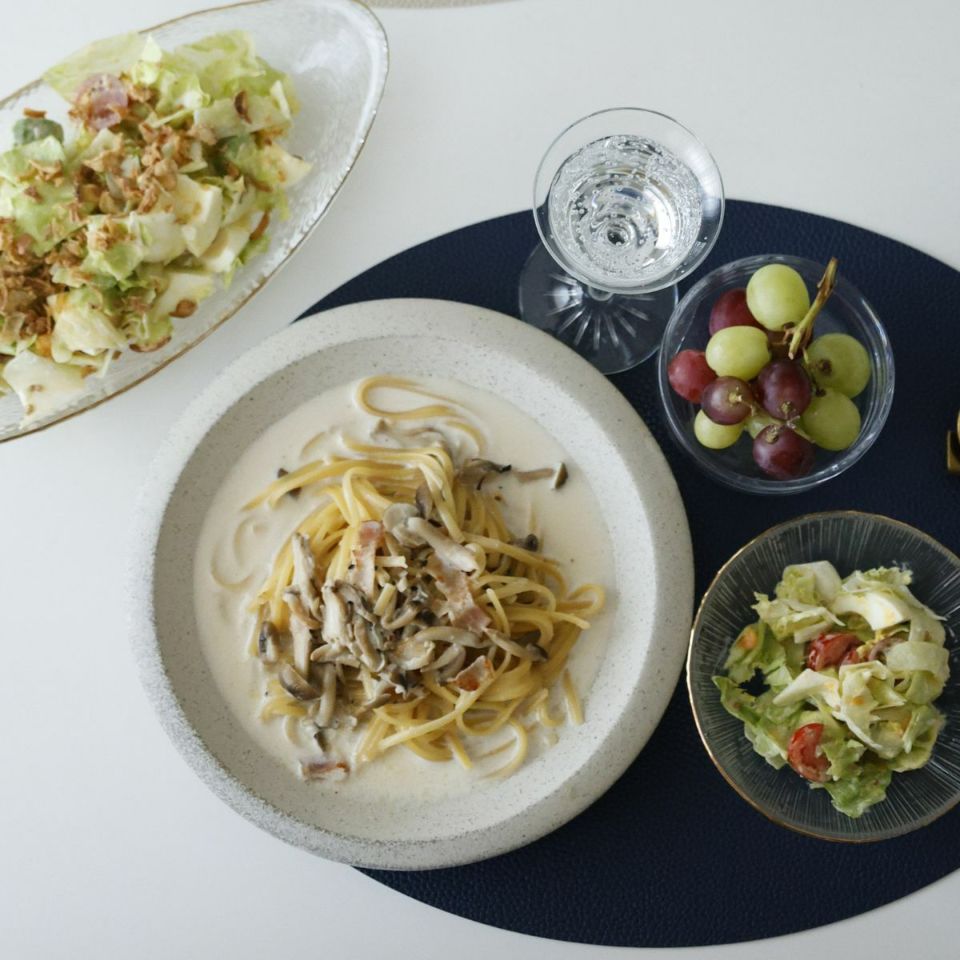 オーバルレザーランチョンマット（ブラック）