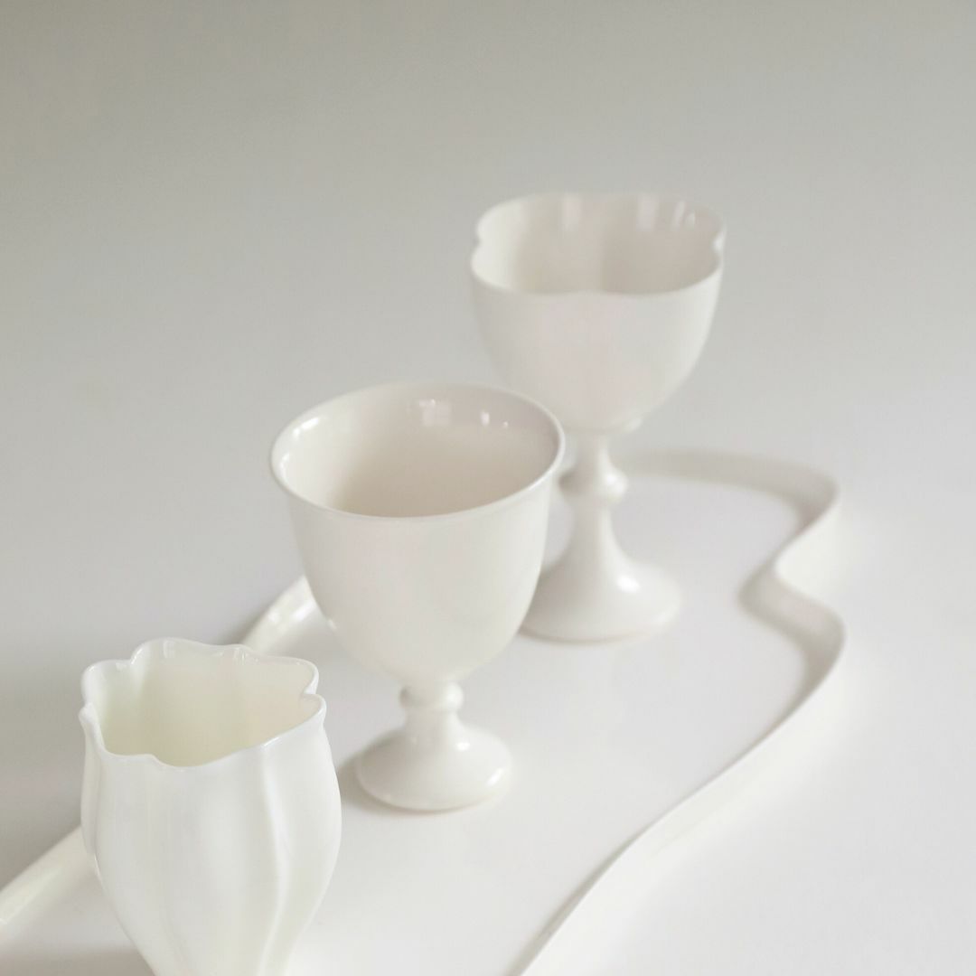 白磁　雲のトレー　MUNI