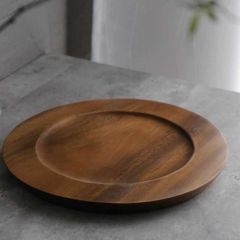 リューズガラスのガラスドーム・木製ヴィンテージ アンダープレート