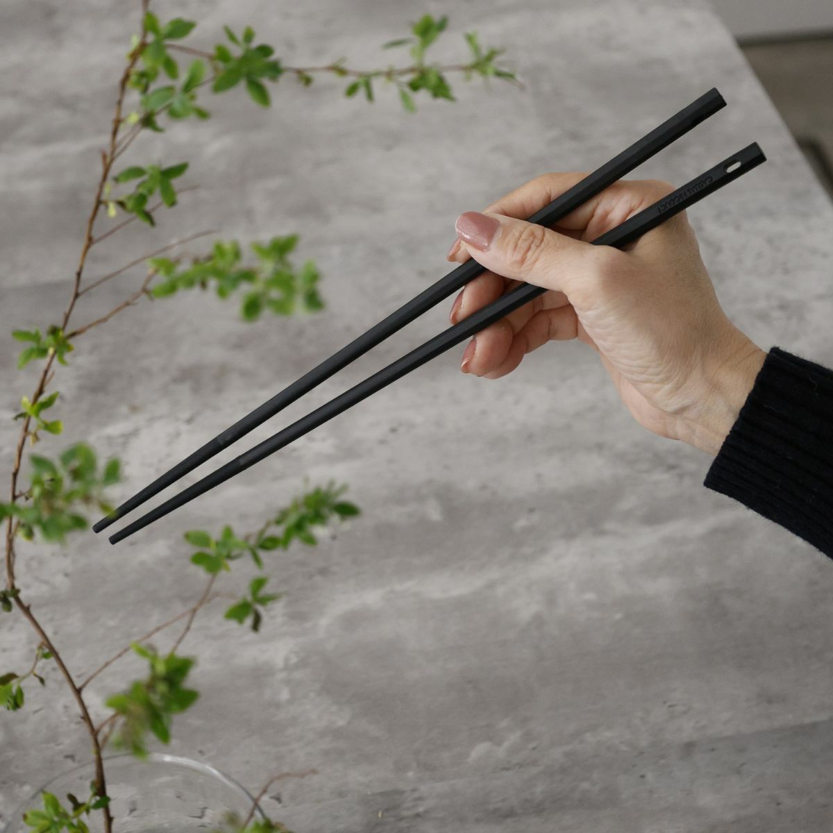 しっかりすくいとるブラックシリコンスプーン・菜箸