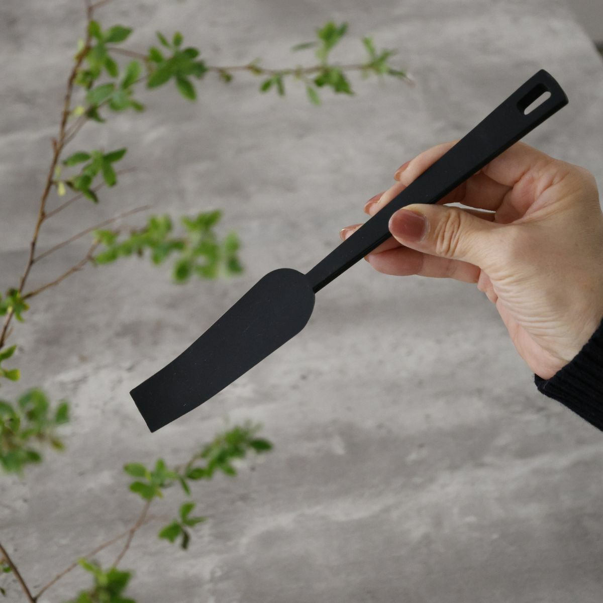 しっかりすくいとるブラックシリコンスプーン・菜箸