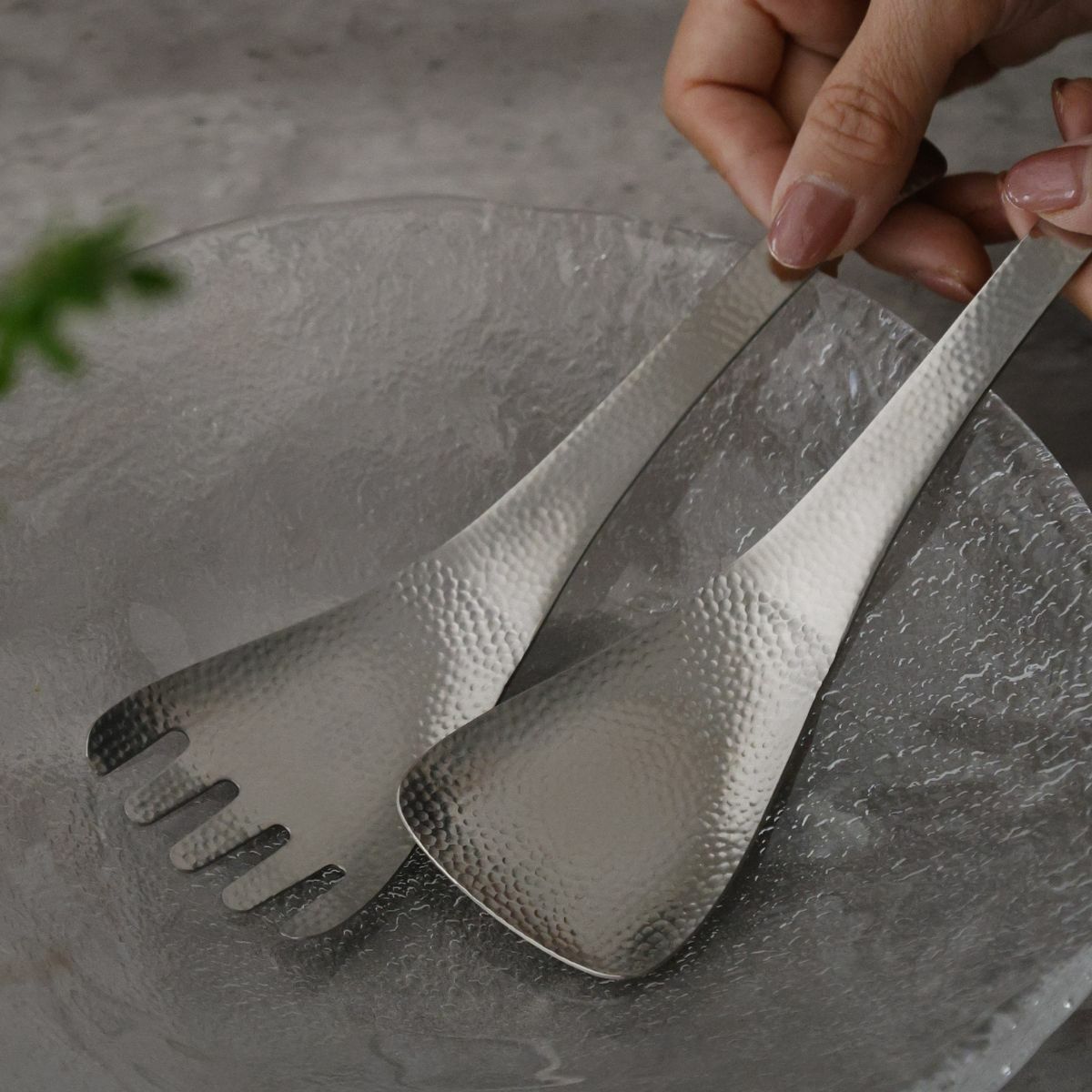 ステンレス製パンチング取り分けスプーン・フォーク