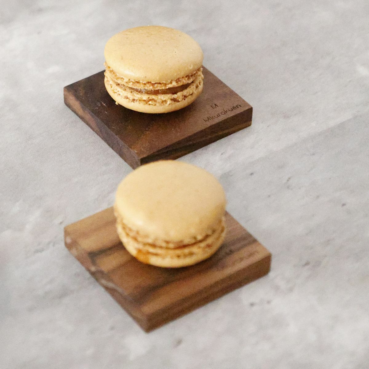 木製　ナチュラルウッドミニコースター4個セット｜M苦楽園オリジナル｜5.5cm