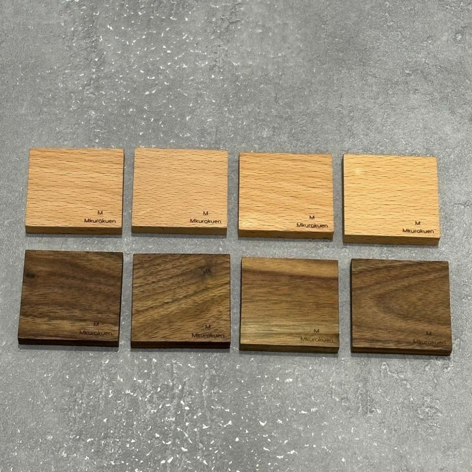 木製　ナチュラルウッドミニコースター4個セット｜M苦楽園オリジナル｜5.5cm