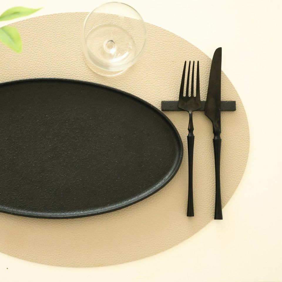  美濃焼　黒い切立オーバルプレート YOZORA｜M苦楽園オリジナル｜