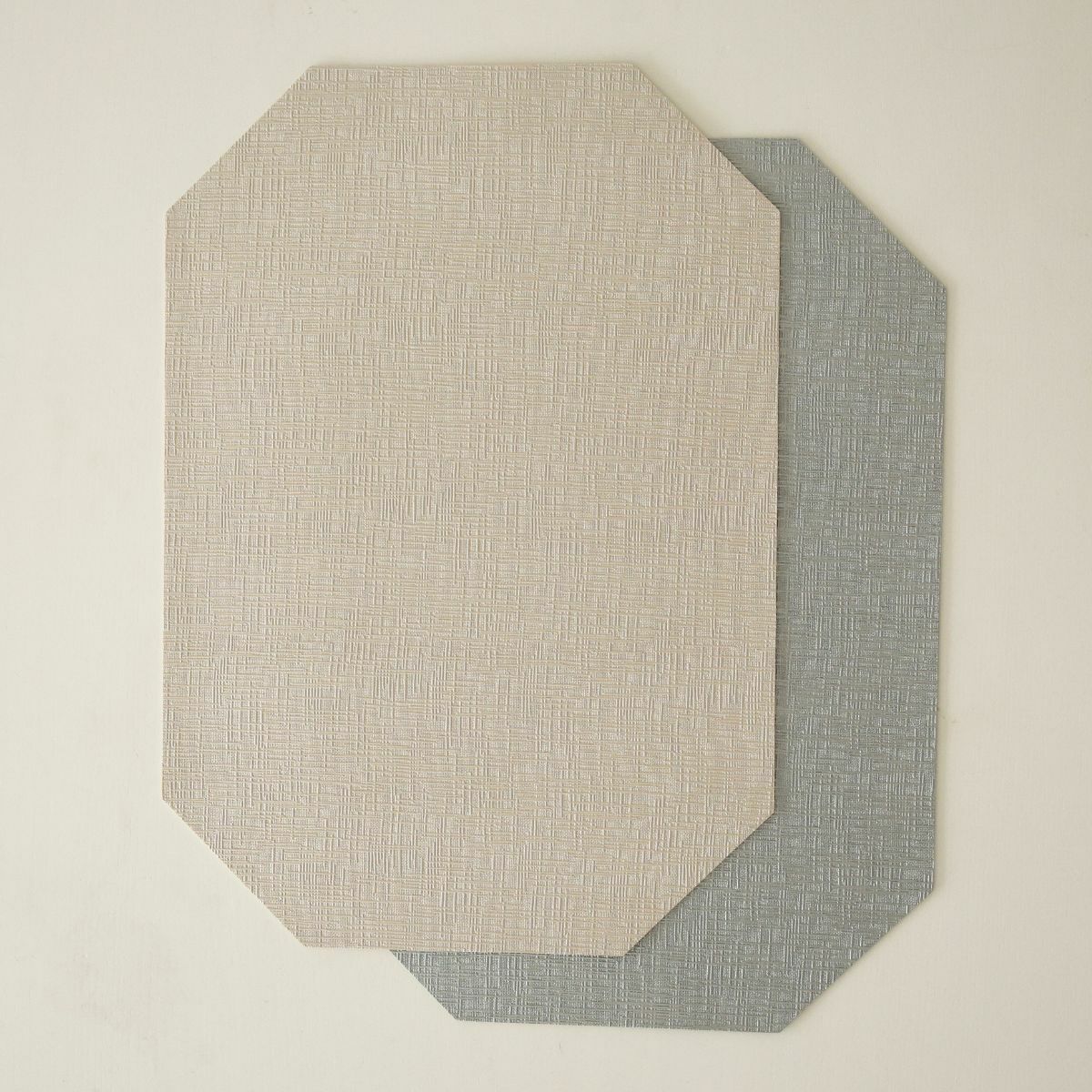  八角　シルバーグレー/シャンパンベージュ　ランチョンマット