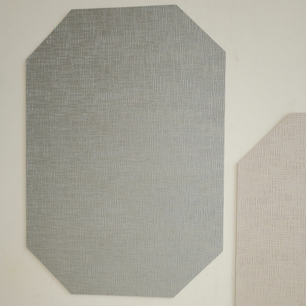  八角　シルバーグレー/シャンパンベージュ　ランチョンマット