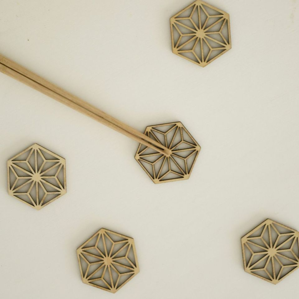 麻の葉ミニモチーフ箸置き２個セット