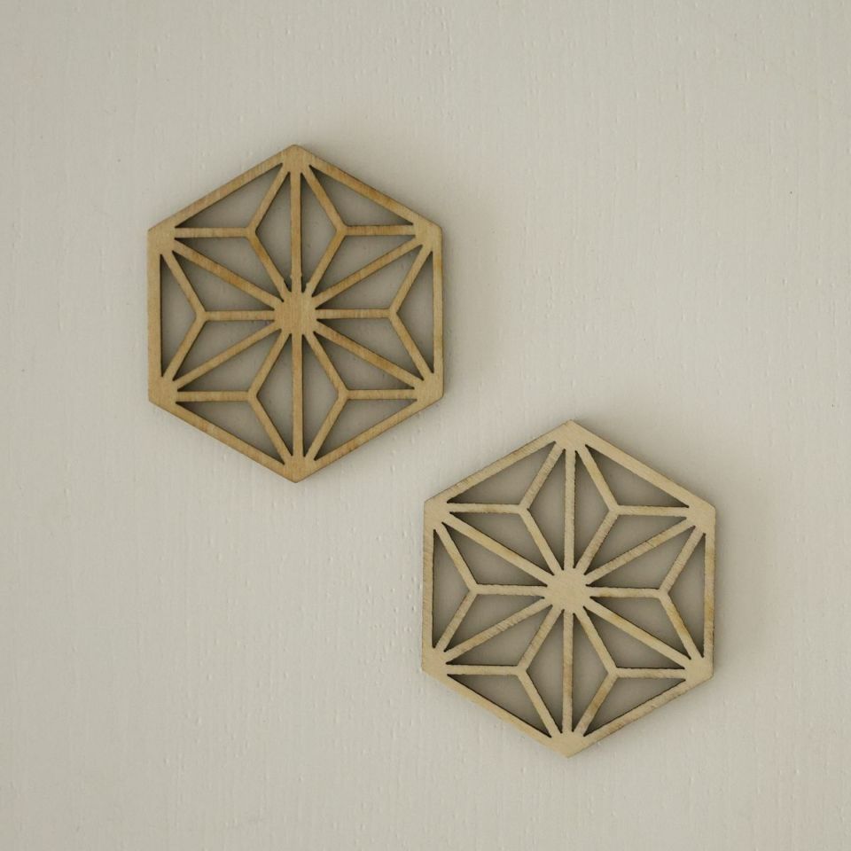 麻の葉ミニモチーフ箸置き２個セット