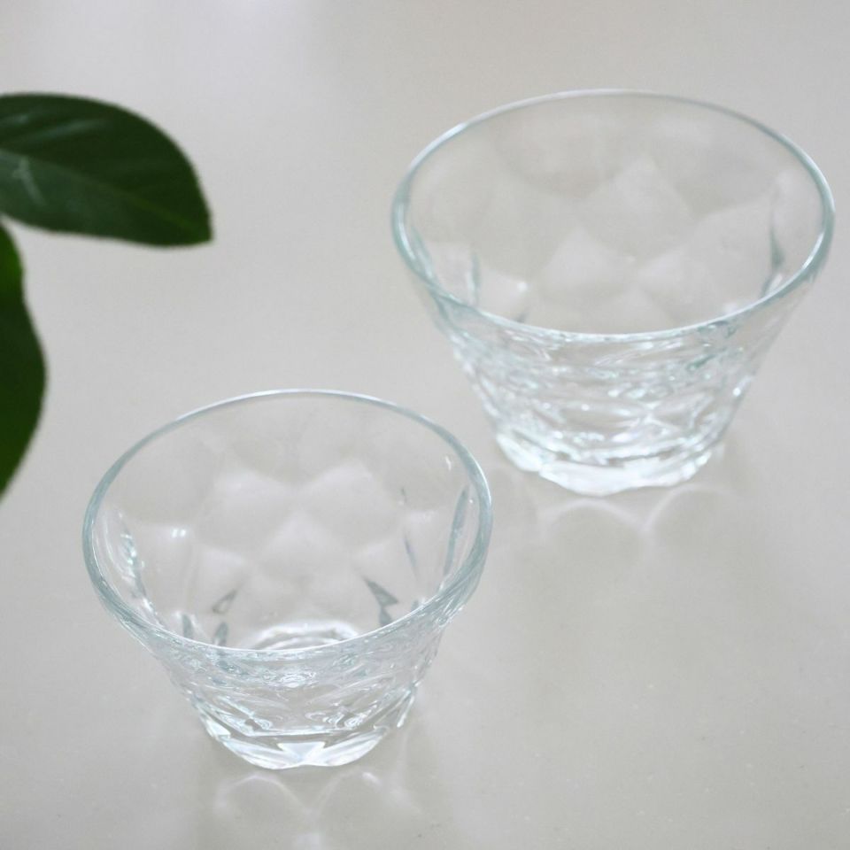 ガラス製　ダイヤモンドデザートカップ