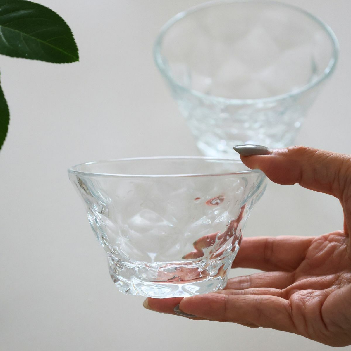 ガラス製　ダイヤモンドデザートカップ