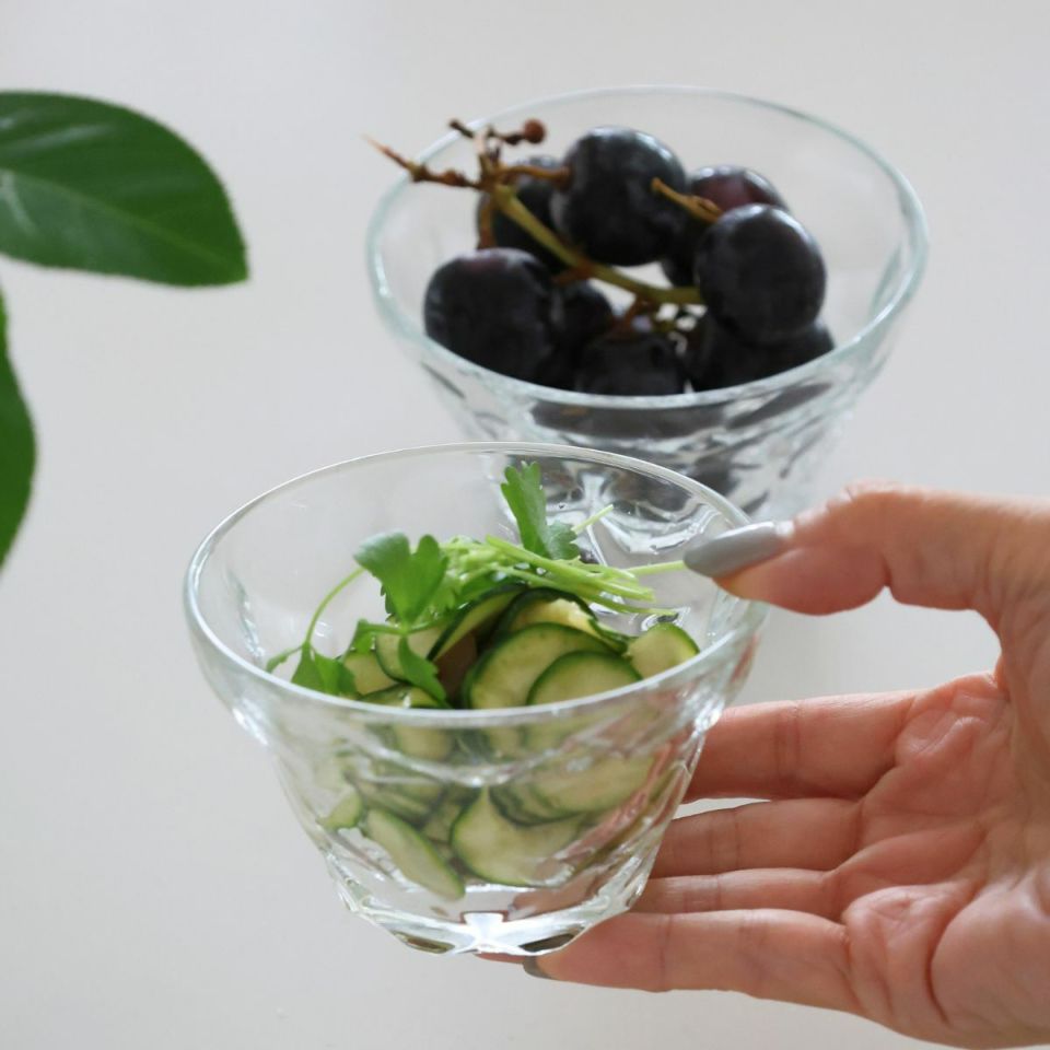 ガラス製　ダイヤモンドデザートカップ