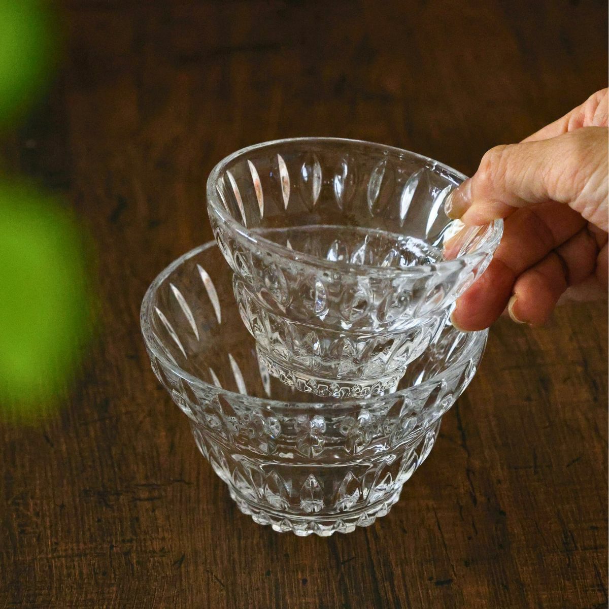 ガラス製　ガラス製デザインデザートボウル　