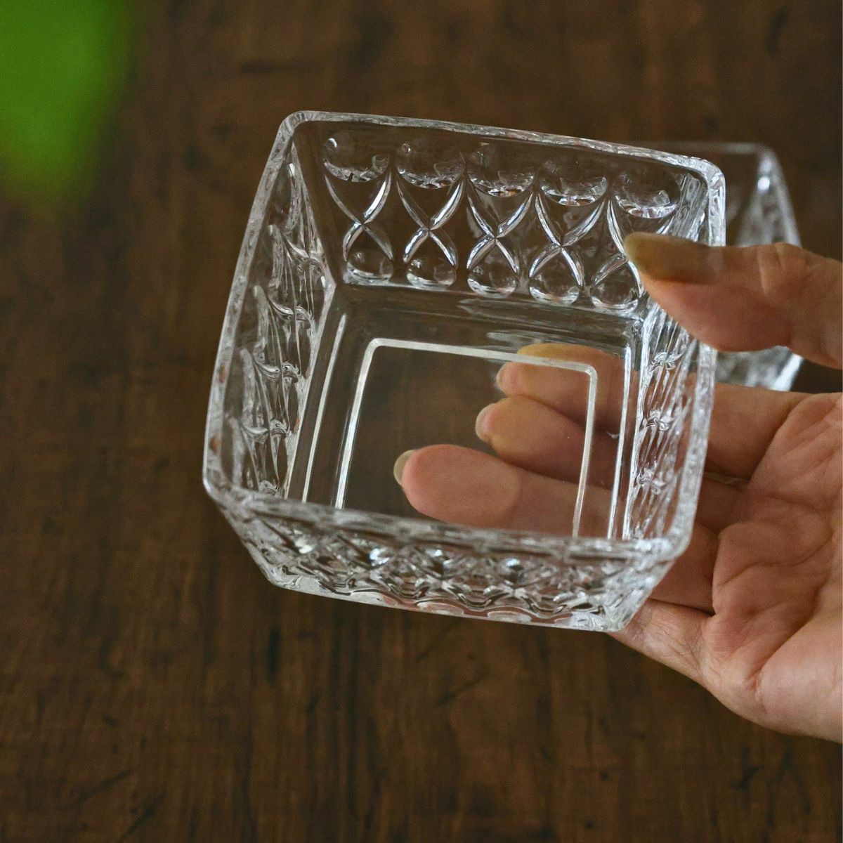 ガラス製　スクエア四角小鉢