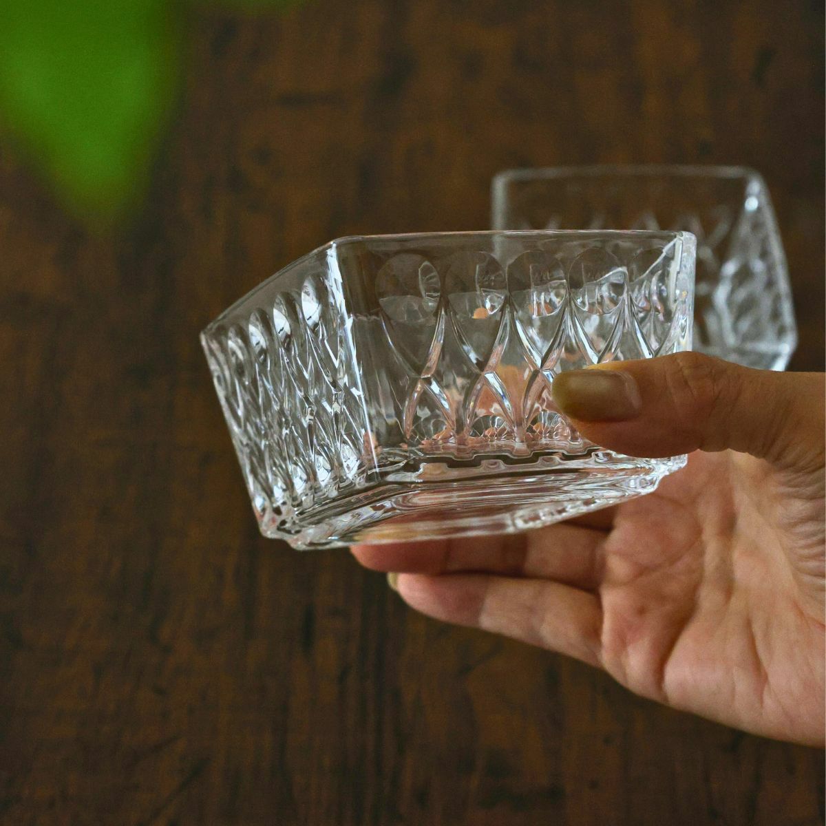 ガラス製　スクエア四角小鉢