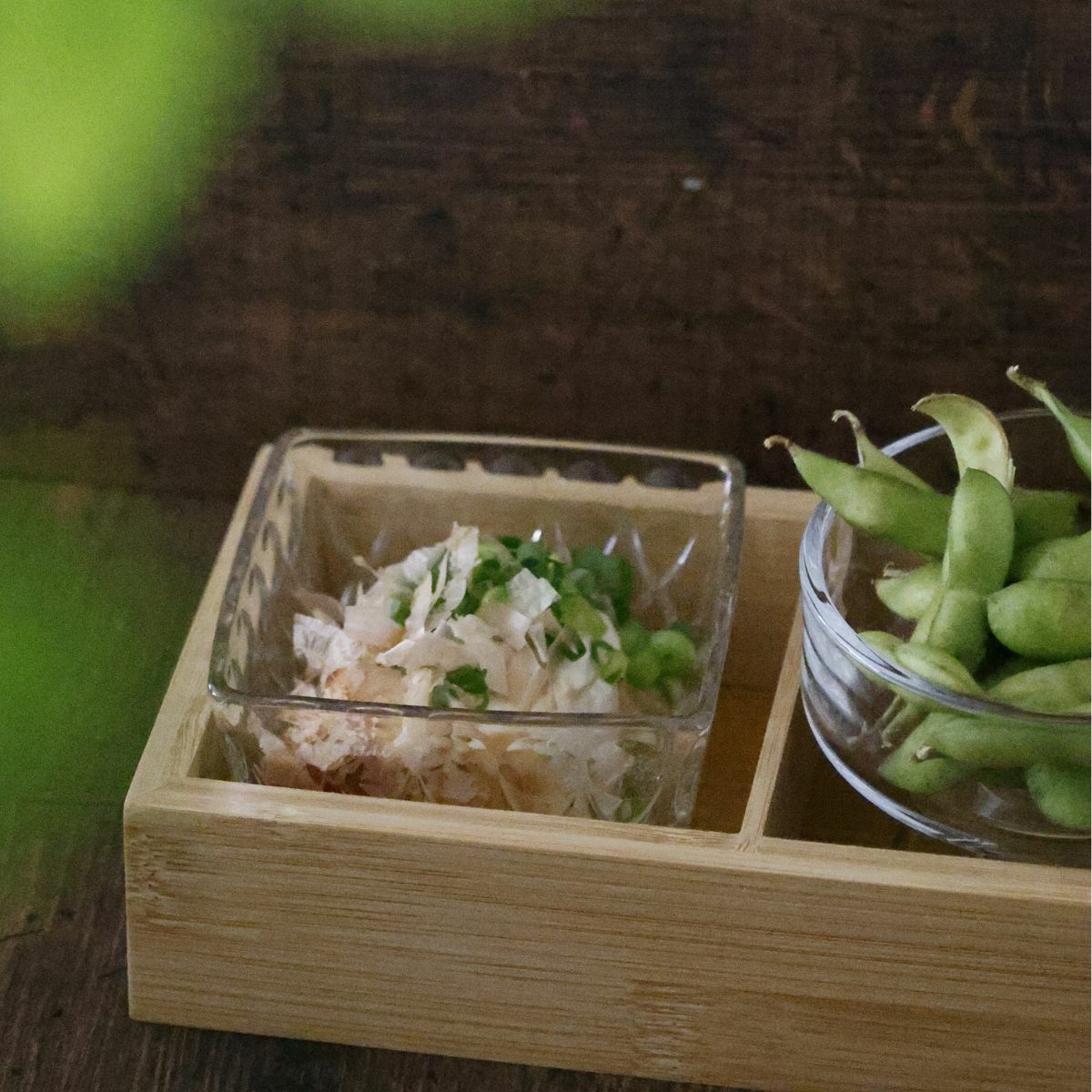 ガラス製　スクエア四角小鉢