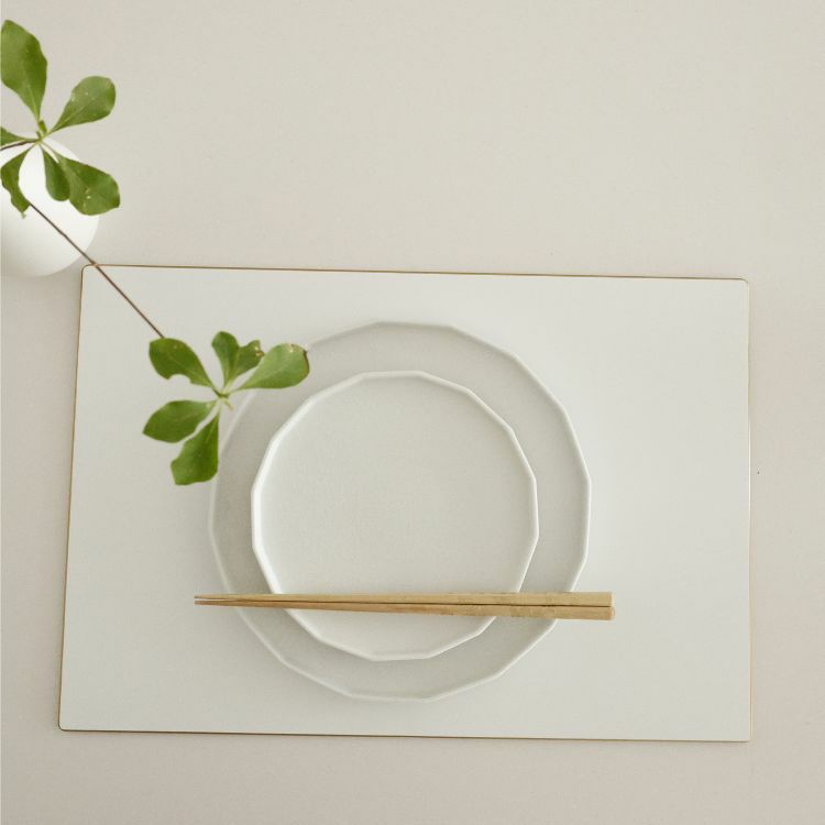 長角白渕金銀　プレイスマット折敷膳