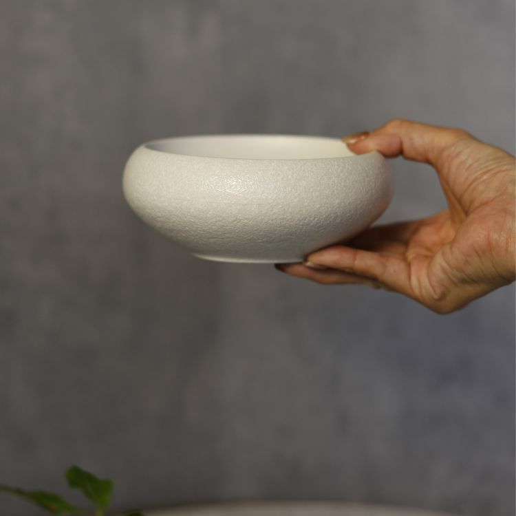 MINO　SNOW　 高台ラウンドボウル　15cm