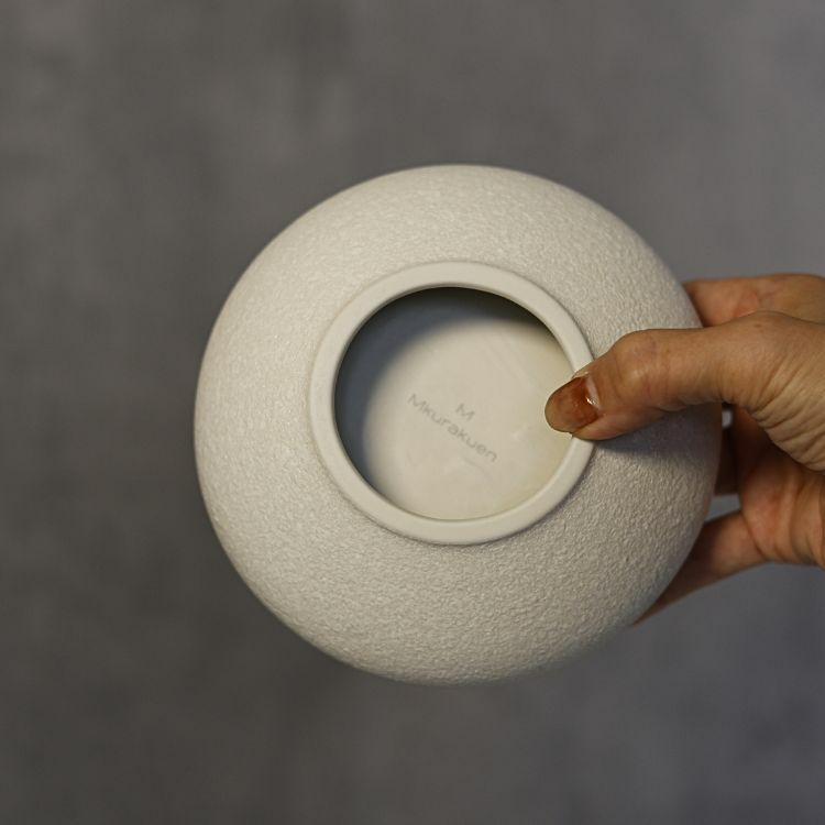 MINO　SNOW　 高台ラウンドボウル　15cm