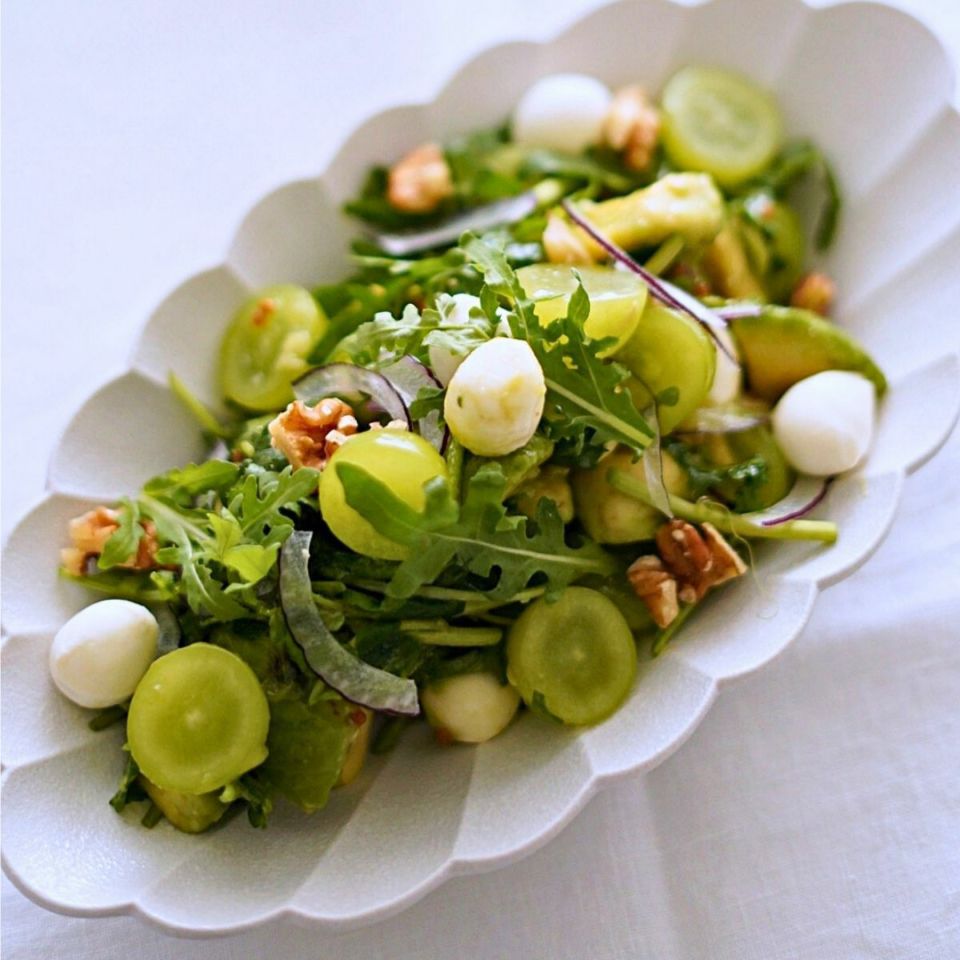 MINO　SNOW　オーバル菊型鉢　24cm