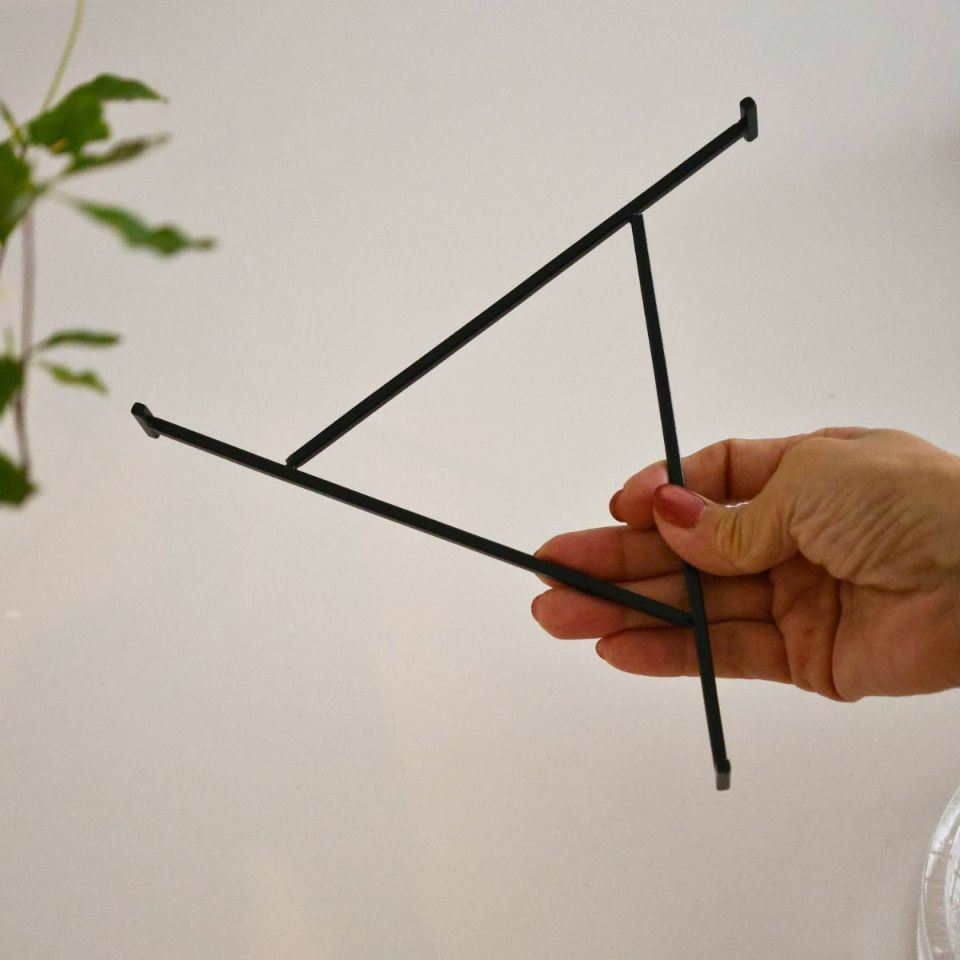  ガラス製　アイアンロースタンド付リムプレート