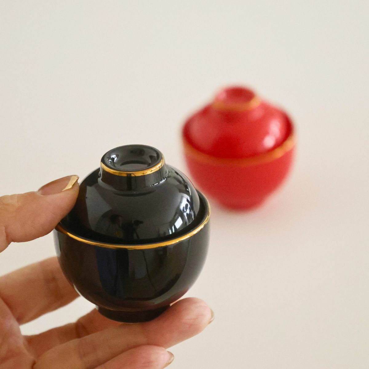 陶器製　蓋付小椀珍味入れ