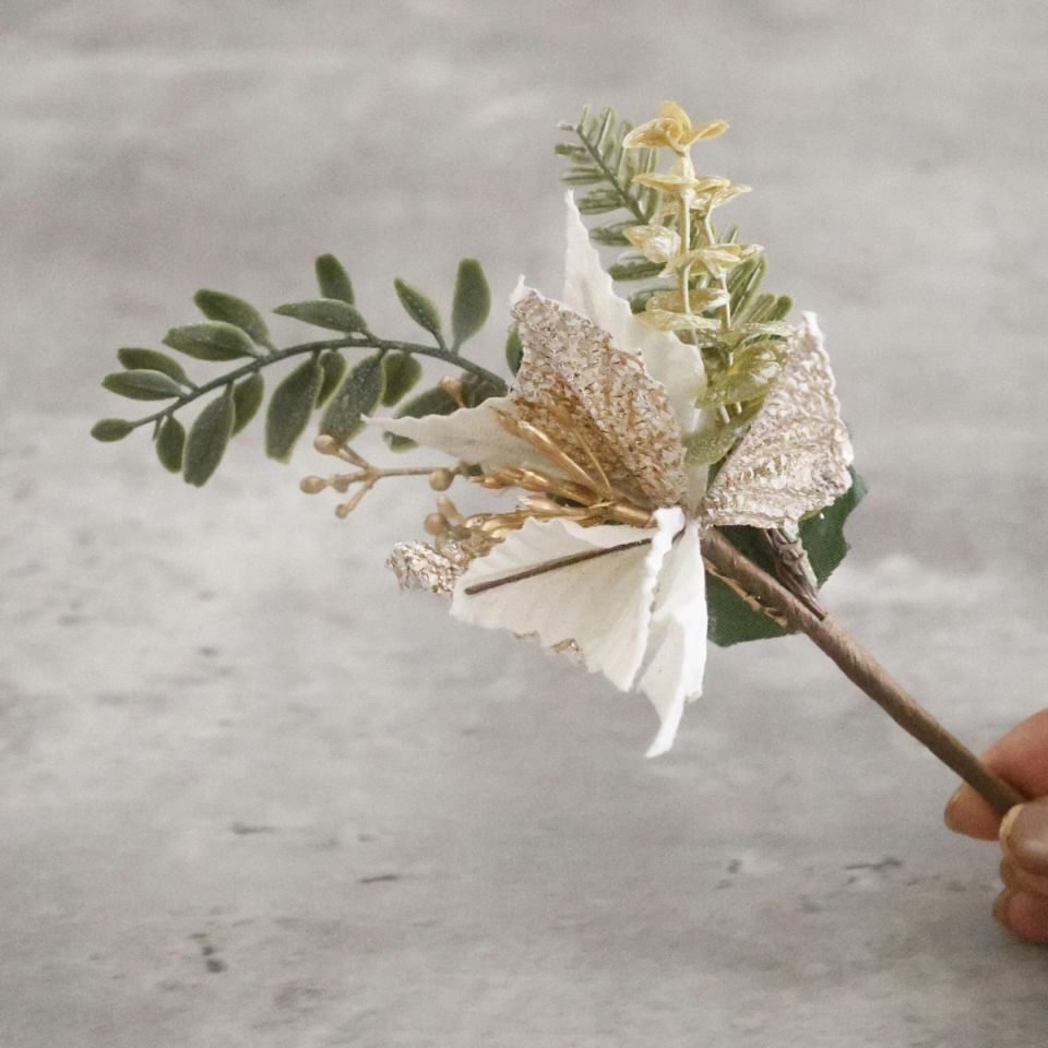 アートフラワー　ミックスポインセチアピック